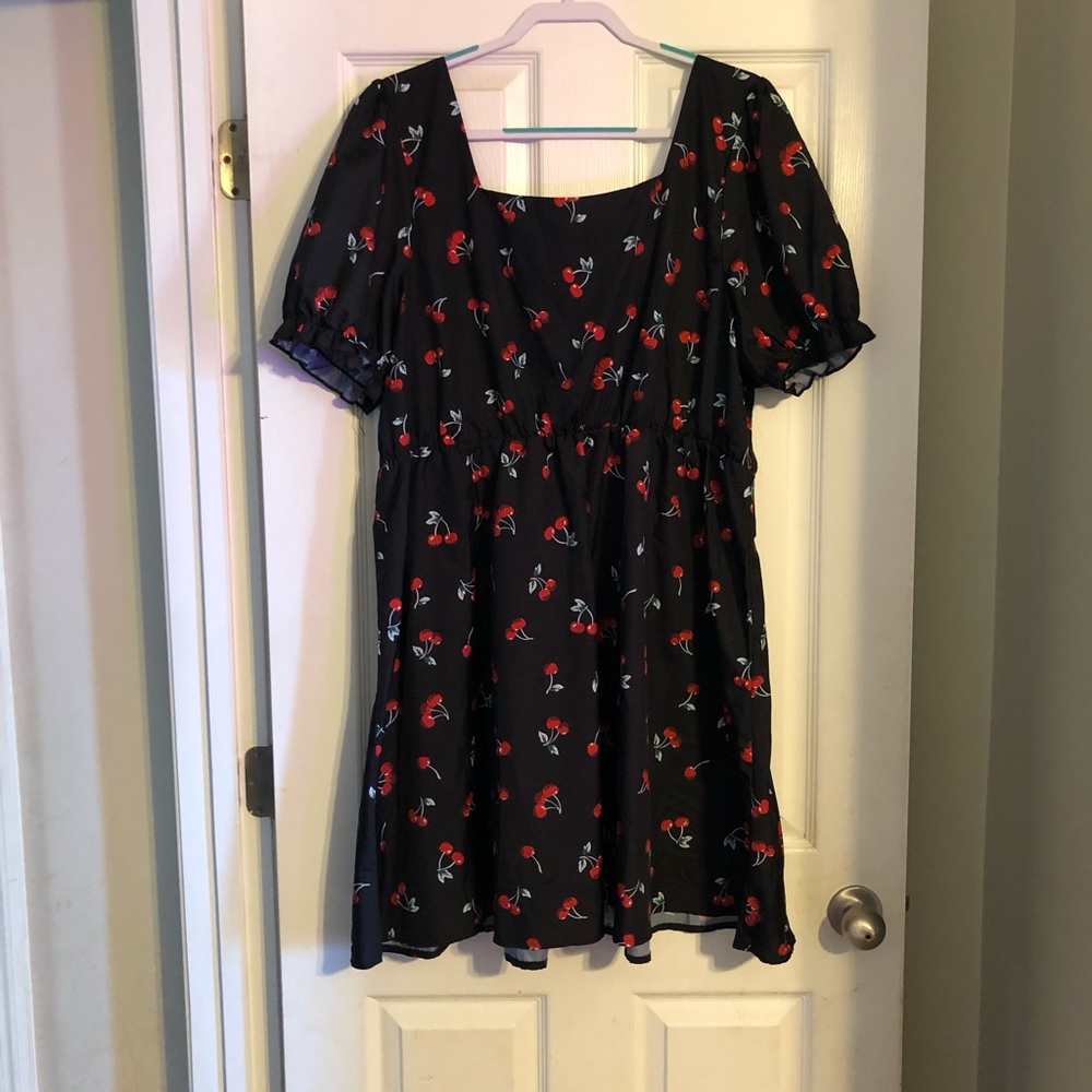 Shein-  Black dress with cherries- Shein size 4X= Size 20